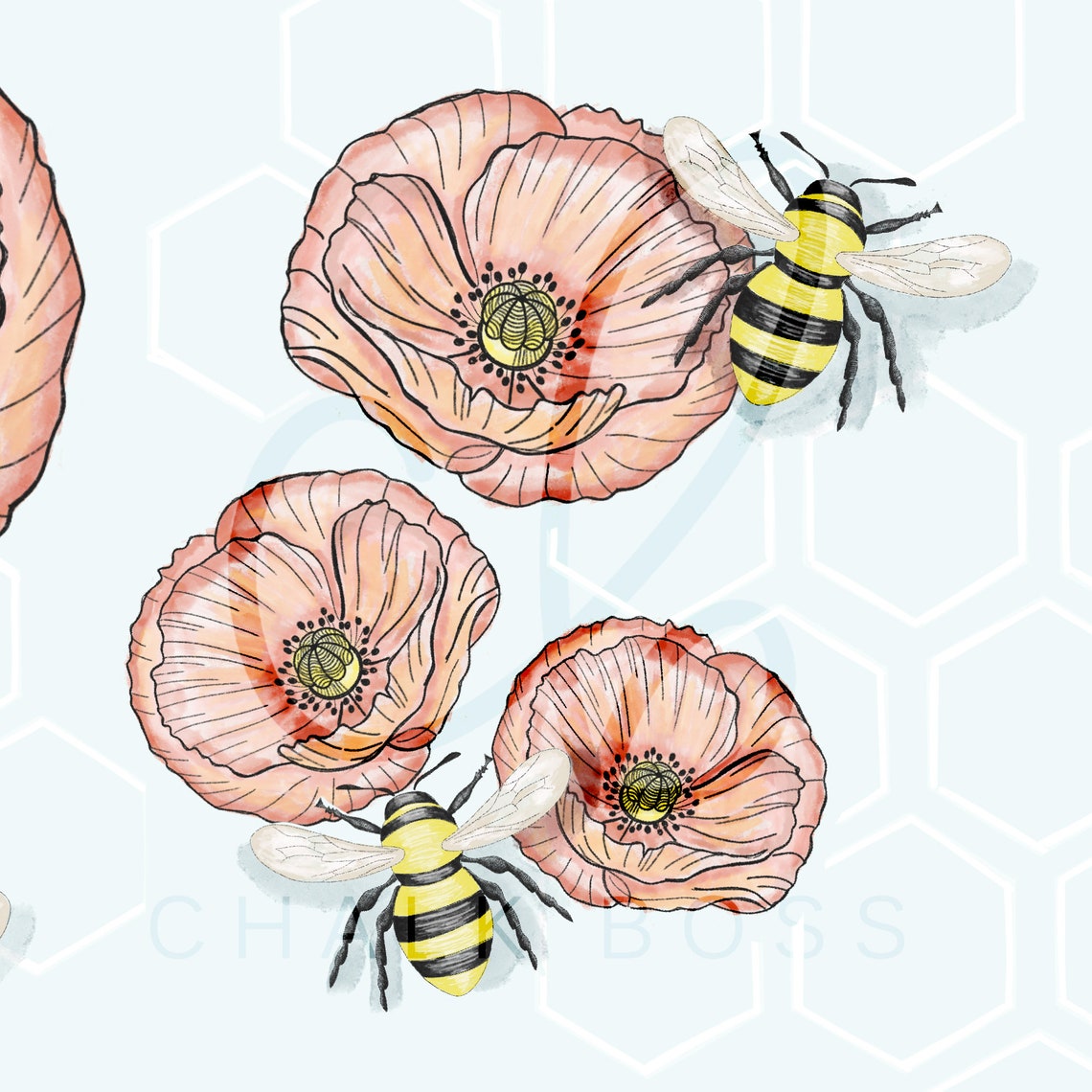 Bees Desktop Wallpaper Background Computer Background | Etsy