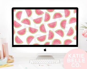Watermelons / Wallpaper Background / Laptop Wallpaper / Digital Wallpaper / Summer Aesthetic / Pattern Wallpaper / Watermelon Background
