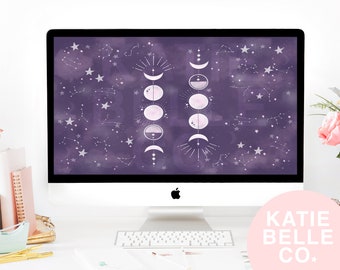 Stars & Moons / Celestial Background / Wallpaper Background / Laptop Wallpaper / Digital Wallpaper / Celestial Aesthetic / Sun Moon Stars