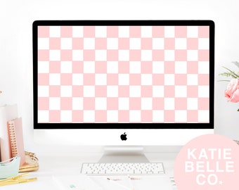 Pink Checkered / Checkered Pattern / Checkered Download / Wallpaper Background / Laptop Wallpaper / Digital Wallpaper / Pastel Background