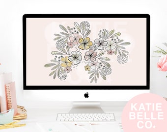 Flower Background / Floral Wallpaper / Floral Aesthetic / Wallpaper Background / Laptop Wallpaper / Digital Wallpaper / Pastel Background