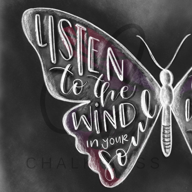 Butterfly Print Chalkboard Print Chalk Art Butterfly Art Etsy