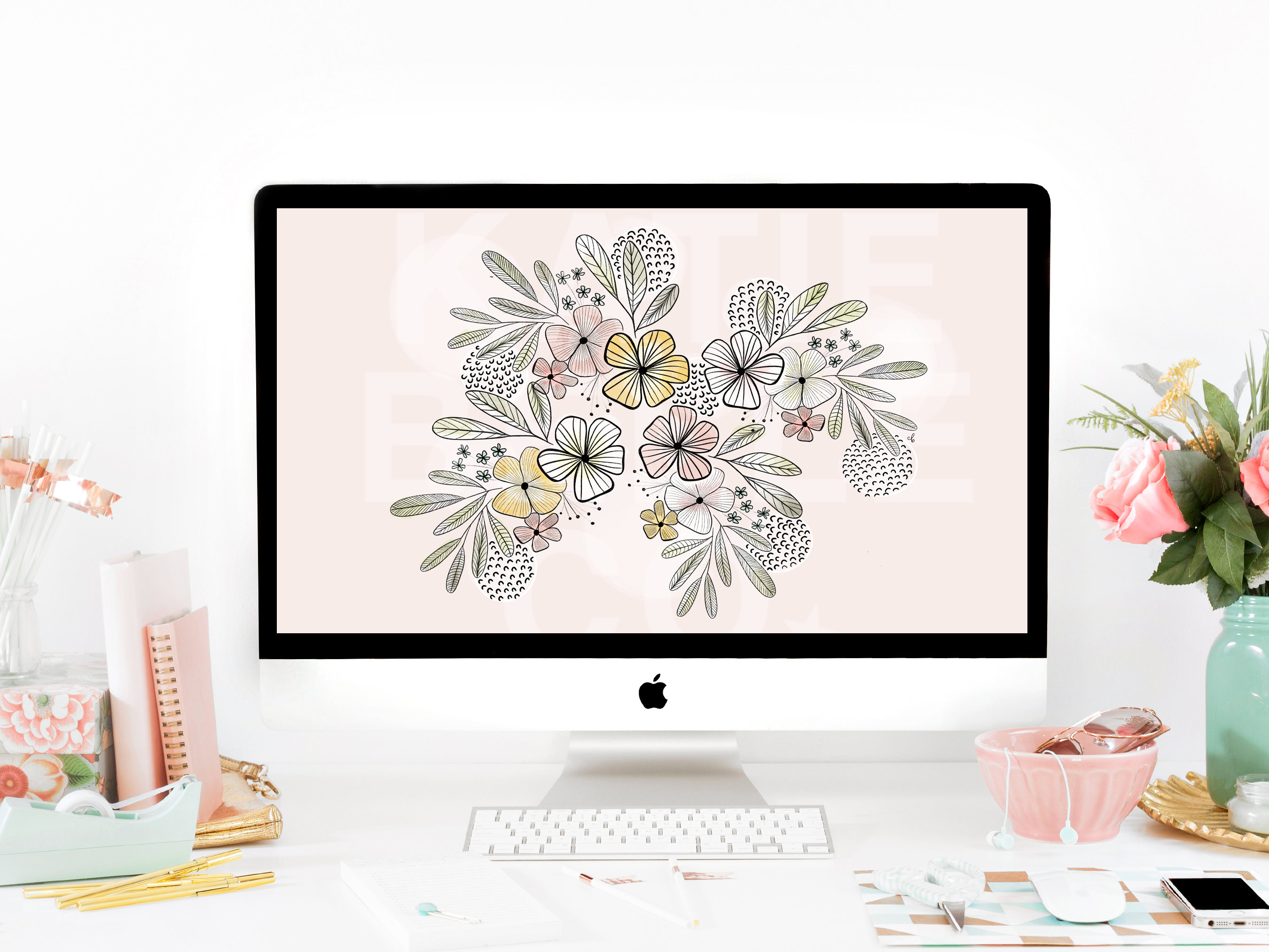 Flower Background / Floral Wallpaper / Floral Aesthetic / Etsy