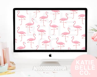 Flamingo Pattern / Wallpaper Background / Laptop Wallpaper / Digital Wallpaper / Pastel Background / Summer Vibes / Pink Aesthetic