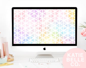 Pastel Rainbow / Wallpaper Background / Laptop Wallpaper / Digital Wallpaper / Pastel Background / Geometric Pattern / Office Aesthetic