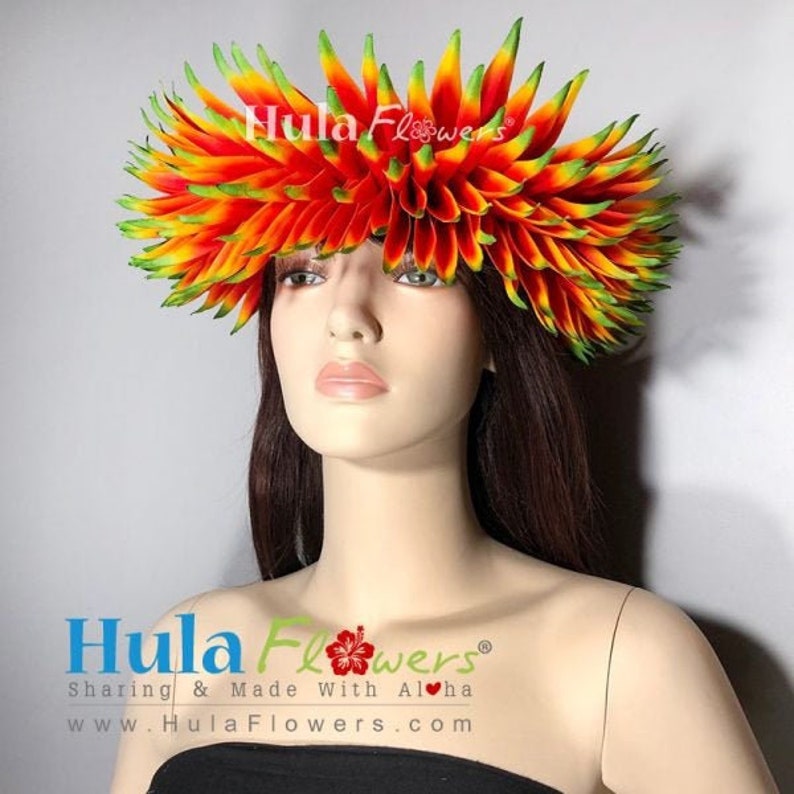 Silk Heliconia Haku, Head Hei, Headband for Hula or Tahitian Dancer retailer Accessories, Haku-Heli-4