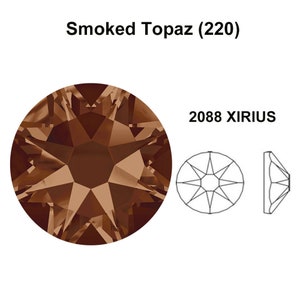 Smoked Topaz (220) Swarovski 2088 XIRIUS 12ss Crystal Flatback No-Hotfix Rhinestones Nail Art 3mm ss12 ** No Tariffs to US