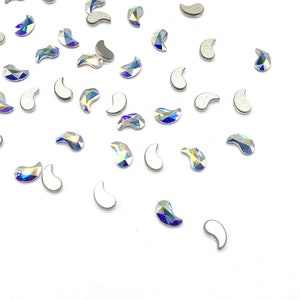 12 pcs - Swarovski 2365 Paisley Y Crystal Flatback 6mm x 3.7mm nail art tiny Crystal AB (001 AB) * No Tariffs to US