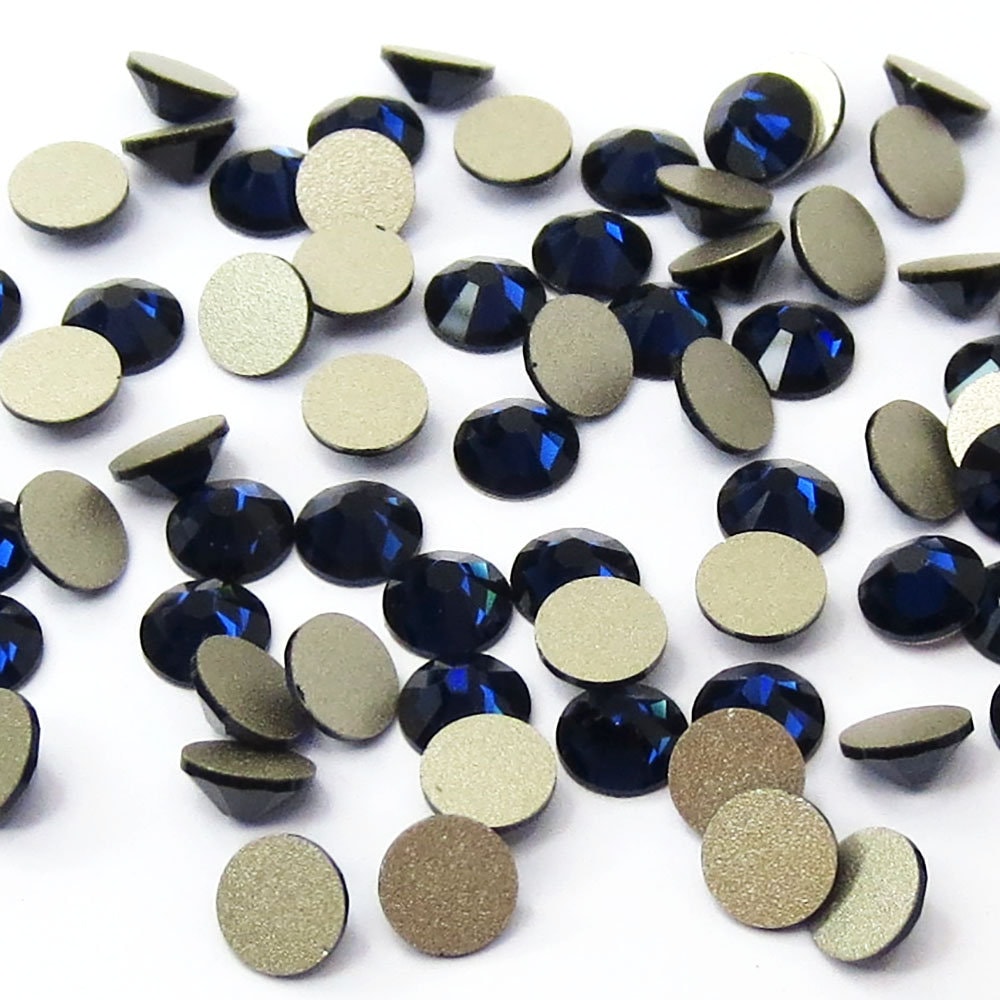 Indigo foncé (288) Swarovski 2088 XIRIUS 20ss, cristaux plats à dos plat, strass sans hotte, nail art 4,7 mm ss20 bleu ** Pas de tarifs vers les États