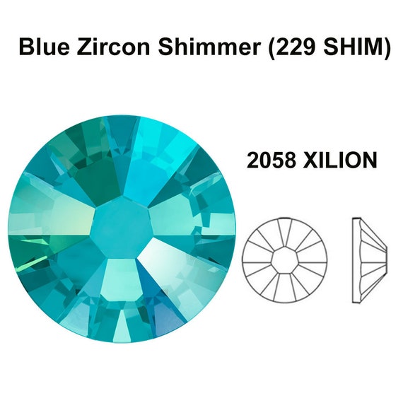 Blue Zircon Shimmer (229 SHIM) Swarovski 2058 Crystal Flatbacks No