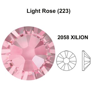 Light Rose 223 Swarovski 2058 Crystal Flatback No-Hotfix Rhinestones ss5 , ss6 , ss7 , ss9 , ss10 Nail Art Free Shipping to US image 2