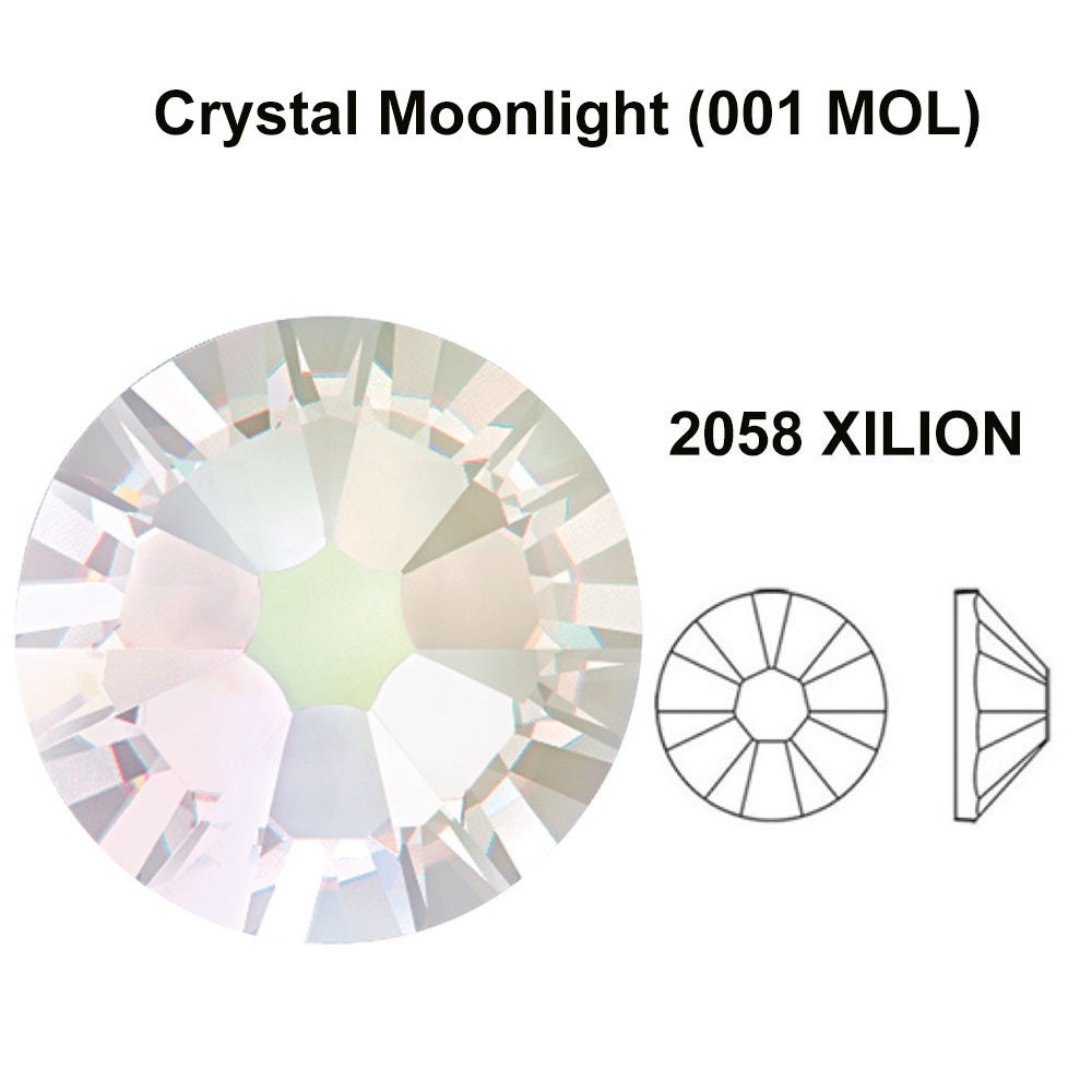 Crystal Moonlight (001 MOL) Swarovski 2058 Flatbacks No-hotfix