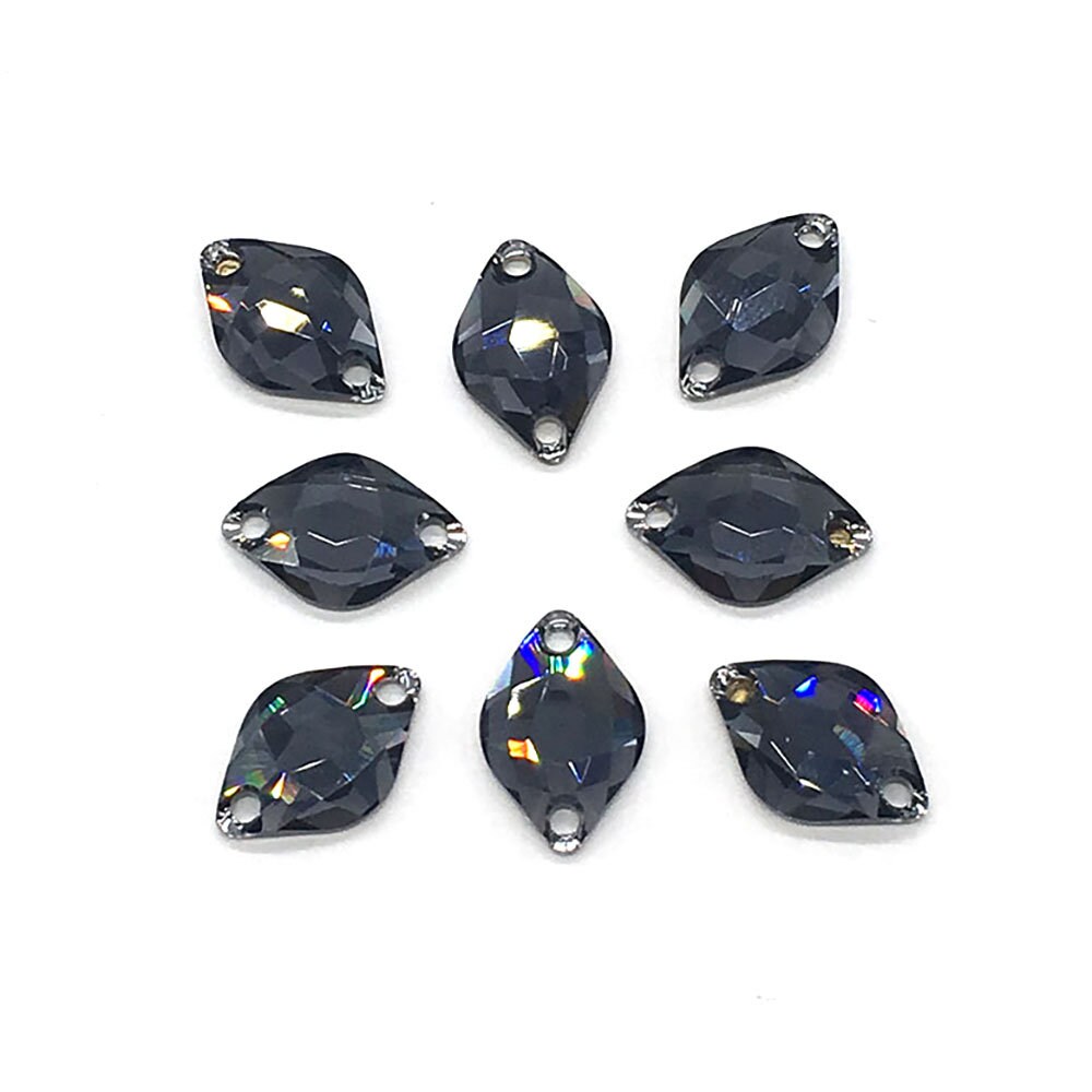 Graphite (253) Swarovski 3211 Lemon Shaped 14x9mm Crystal Sew-on
