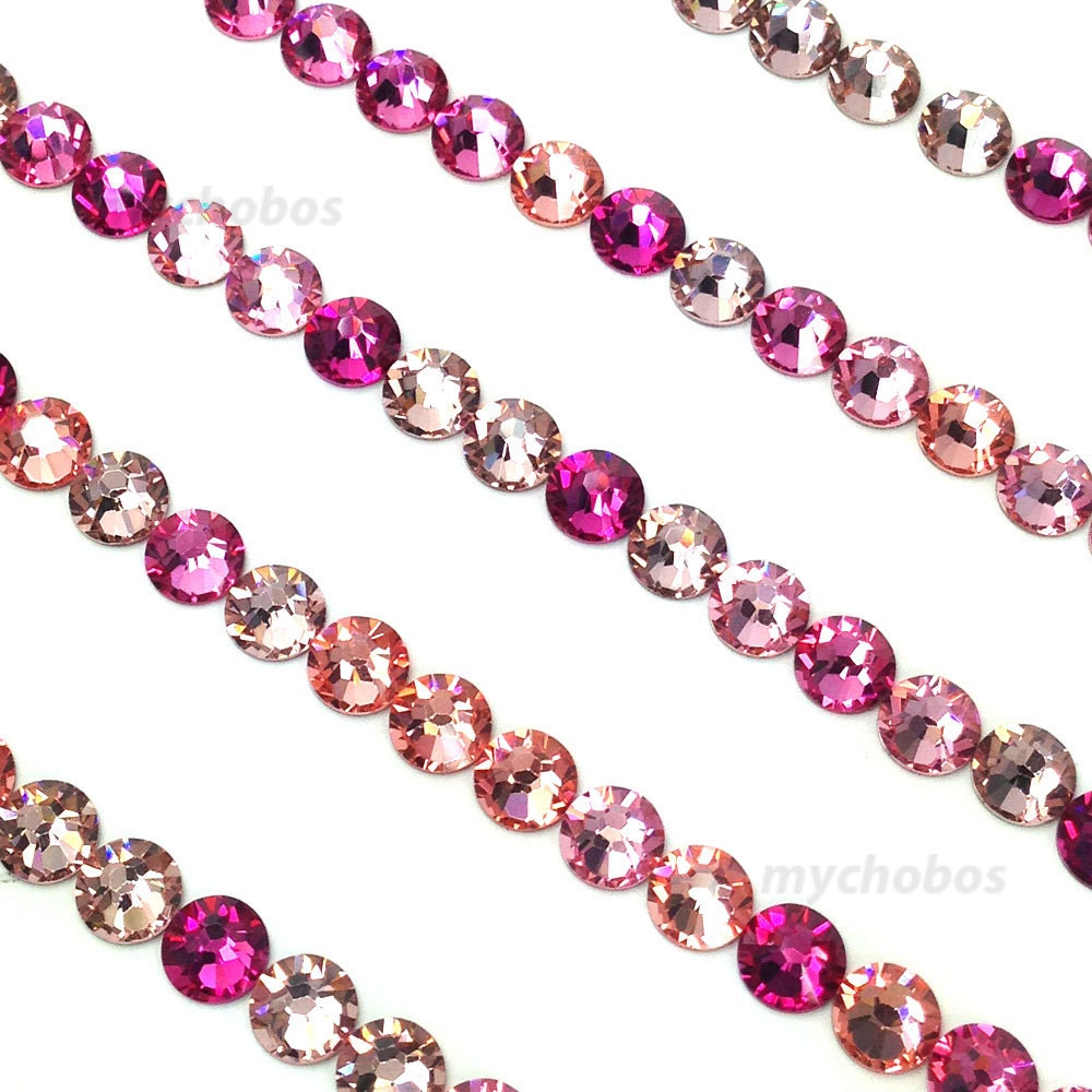 Swarovski 2058/2088 crystal flatbacks rhinestones nail art PINK Colors Mix (ss5 , ss7 , ss9 , ss12 , ss16 , ss20 , ss30) * No Tariffs to US