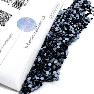 1440 pieces - Jet (23980) Preciosa MC Chaton Rose MAXIMA Flatbacks No-Hotfix Crystal Rhinestones Factory Pack black Nail Art No Tariffs