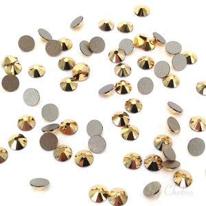 50000pcs Aurum Gold Rhinestones Iridescent NonHot fix Resin Jelly  Rhinestones 2mm 3mm 4mm 5mm 6mm For Tumblers