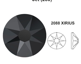Jet (280) Swarovski 2088 XIRIUS 16ss Crystal Flatback No-Hotfix Rhinestones Nail Art black 4mm ss16 ** No Tariffs to US