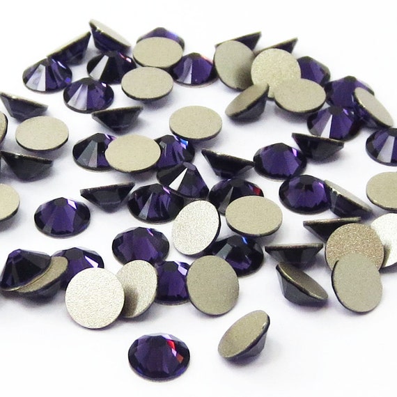 Purple Velvet 277 Swarovski 2058 Crystal Flatback No-hotfix Rhinestones ss5  , Ss7 , Ss9 Nail Art Free Shipping to US 