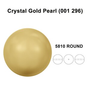 Crystal Gold (001 296) Genuine Swarovski 5810 Pearls Round Beads jewelry making * All Sizes * No Tariffs to US