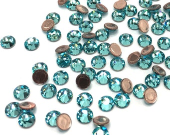 Light Turquoise (263) Swarovski 2078 XIRIUS / 2038 XILION Flatbacks Hotfix Iron-on Rhinestones teal color * Pick Size & Quantity