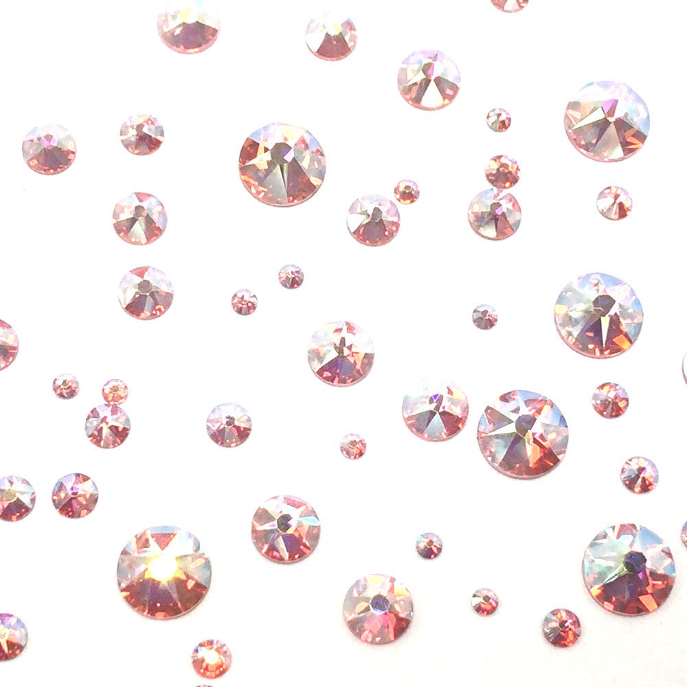 144 Pcs - Light Rose AB (223 AB) Swarovski 2058/2088 Crystal Flatbacks ...
