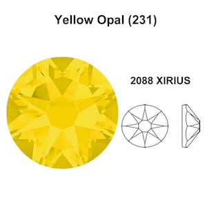 Yellow Opal (231) Swarovski 2088 XIRIUS 20ss Crystal Flatback No-Hotfix Rhinestones Nail Art 5mm ss20 ** No Tariffs to US