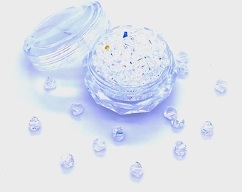 Cristal Aurore Boréale (001 AB) Véritable Swarovski 5328 XILION perles toupies fabrication de bijoux * Toutes les tailles * Pas de tarifs vers les États-Unis * Avec étui de rangement