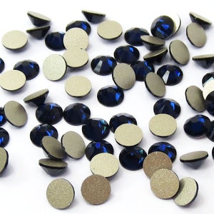 Dark Indigo (288) Swarovski 2058 Crystal Flatback No-Hotfix Rhinestones ( ss5 , ss7 , ss9 ) Nail Art blue ** No Tariffs to US