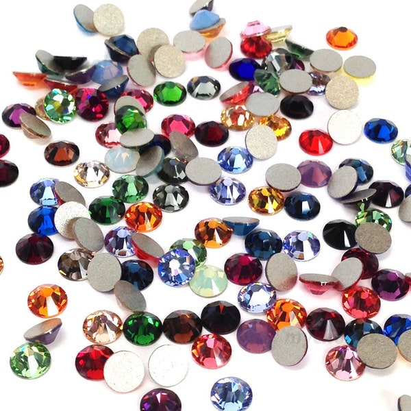 Assorted Mixed Colors Swarovski 2058 Crystal Flatbacks No-Hotfix Rhinestones (ss5 , ss6 , ss7 , ss9 , ss10) Nail Art ** Free Shipping to US