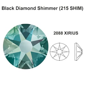 Black Diamond Shimmer (215 SHIM) Swarovski 2088 XIRIUS 20ss Crystal Flatbacks No-Hotfix Rhinestones Nail Art 5mm ss20 ** No Tariffs to US