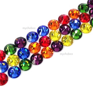 144 pcs Swarovski 2058/2088 crystal flatbacks rhinestones RAINBOW Colors Mix ss5 , ss7 , ss9 , ss12 , ss16 , ss20 , ss30 No Tariffs to US