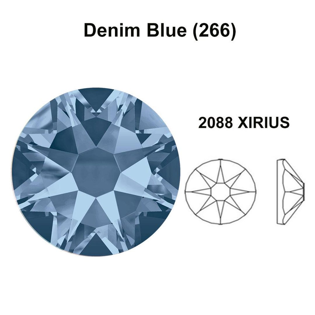 Denim Blue (266) Swarovski 2088 XIRIUS 34ss Crystal Flatback No