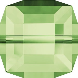 Peridot (214) Swarovski 5601 Cube Beads Wholesale Factory Pack light green No Tariffs to US