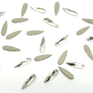 12 pcs - Swarovski 2304 Raindrop Flatbacks No-Hotfix 6x1.7mm nail art rhinestones clear CRYSTAL (001) * No Tariffs to US