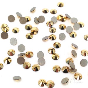 Crystal Aurum (001 AUR) Swarovski 2088 XIRIUS 16ss Flatbacks No Hotfix gold Rhinestones Nail Art 4mm ss16 ** No Tariffs