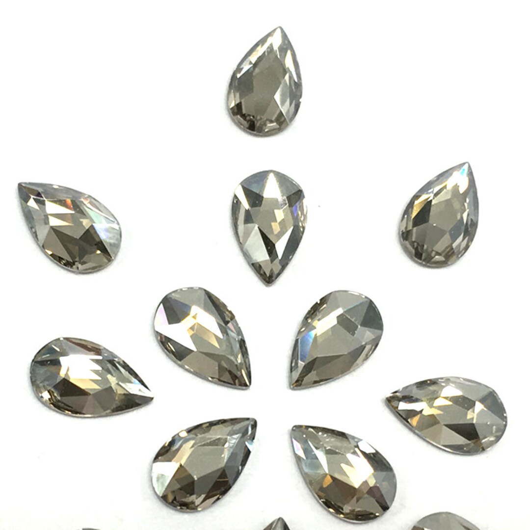 4個 - スワロフスキー 2303 ペアドロップ フラットバック ノー