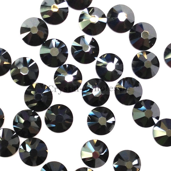 Jet Hematite (280 HEM) Swarovski 2088 XIRIUS 34ss Crystal Flatback No-Hotfix Rhinestones Nail Art 7mm ss34 ** Free Shipping to US