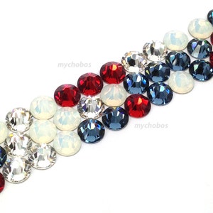 Swarovski 2058/2088 crystal flatbacks rhinestones nail art AMERICAN Colors Mix (ss5 , ss7 , ss9 , ss12 , ss16 , ss20) * No Tariffs to US