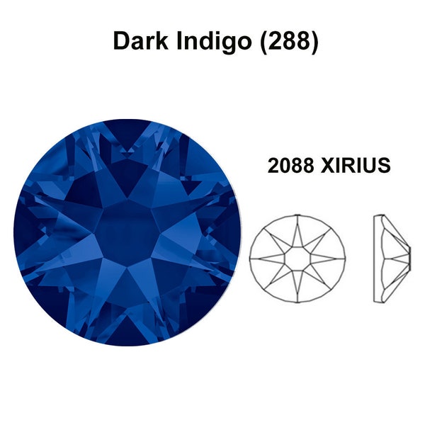 Dark Indigo (288) Swarovski 2088 XIRIUS 20ss Crystal Flatbacks No-Hotfix Rhinestones Nail Art 4.7mm ss20 ** Free Shipping to US