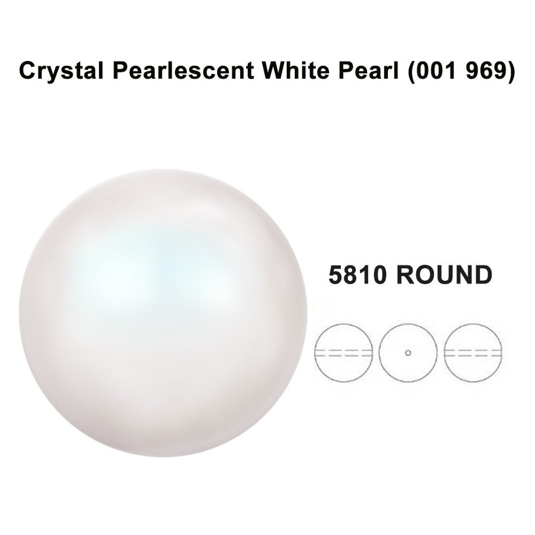 Crystal Pearlescent White (001 969) Genuine Swarovski 5810 Pearls Round ...