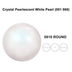 Crystal Pearlescent White (001 969) Genuine Swarovski 5810 Pearls Round Beads jewelry making * All Sizes * No Tariffs to US