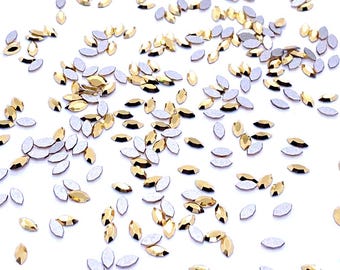 720 pcs - Crystal Aurum (001 AUR) gold Swarovski 2200 Navette Flatbacks No-Hotfix 4x2mm nail art Wholesale Factory Pack * No Tariffs to US