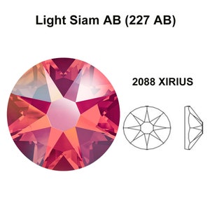 Licht Siam AB (227 AB) Swarovski 2088 XIRius 12ss Crystal Flatback No-Hotfix Strasssteine Nail Art 3 mm ss12 **Keine Gebühren