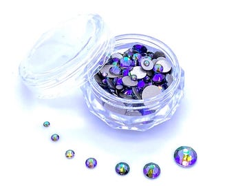 144 pièces - Crystal Paradise Shine (001 PARSH) Swarovski 2058/2088 dos plats assortis tailles variées 2 mm à 6 mm nail art * avec étui de rangement