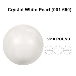 Crystal White (001 650) Genuine Swarovski 5810 Pearls Round Beads jewelry making * All Sizes * No Tariffs to US