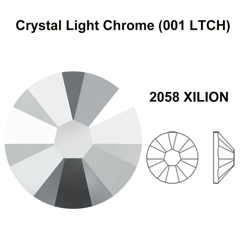 Crystal Light Chrome (001 LTCH) Swarovski 2058 Flatback No-hotfix