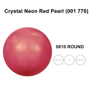 Crystal Neon Red (001 770) Genuine Swarovski 5810 Pearls Round Beads jewelry making * All Sizes * No Tariffs to US
