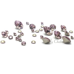 72 Swarovski 1088 XIRIUS Chaton Crystal Pointed back rhinestones LIGHT AMETHYST (212) purple assorted mixed Sizes PP14-SS39 (2mm to 8mm)
