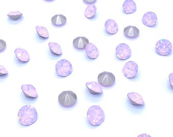 18 pcs - Opale d'eau de rose (395) Swarovski 1088 XIRIUS Chaton 39ss Cristal 8 mm, dos pointu, rond et métallisé ss39 Cristal rose strass