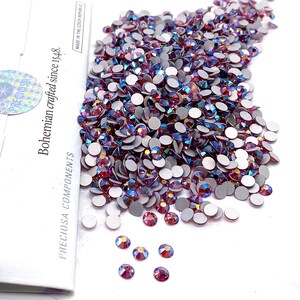 144 piezas - Rose AB (70010 ab) Preciosa MC Chaton Rose MAXIMA Crystal Flatback No-Hotfix Rhinestone Nail Art Pick Size Sin aranceles